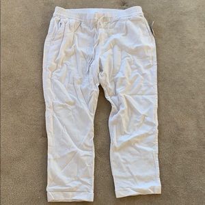 NWT old Navy white linen drawstring pants - L
